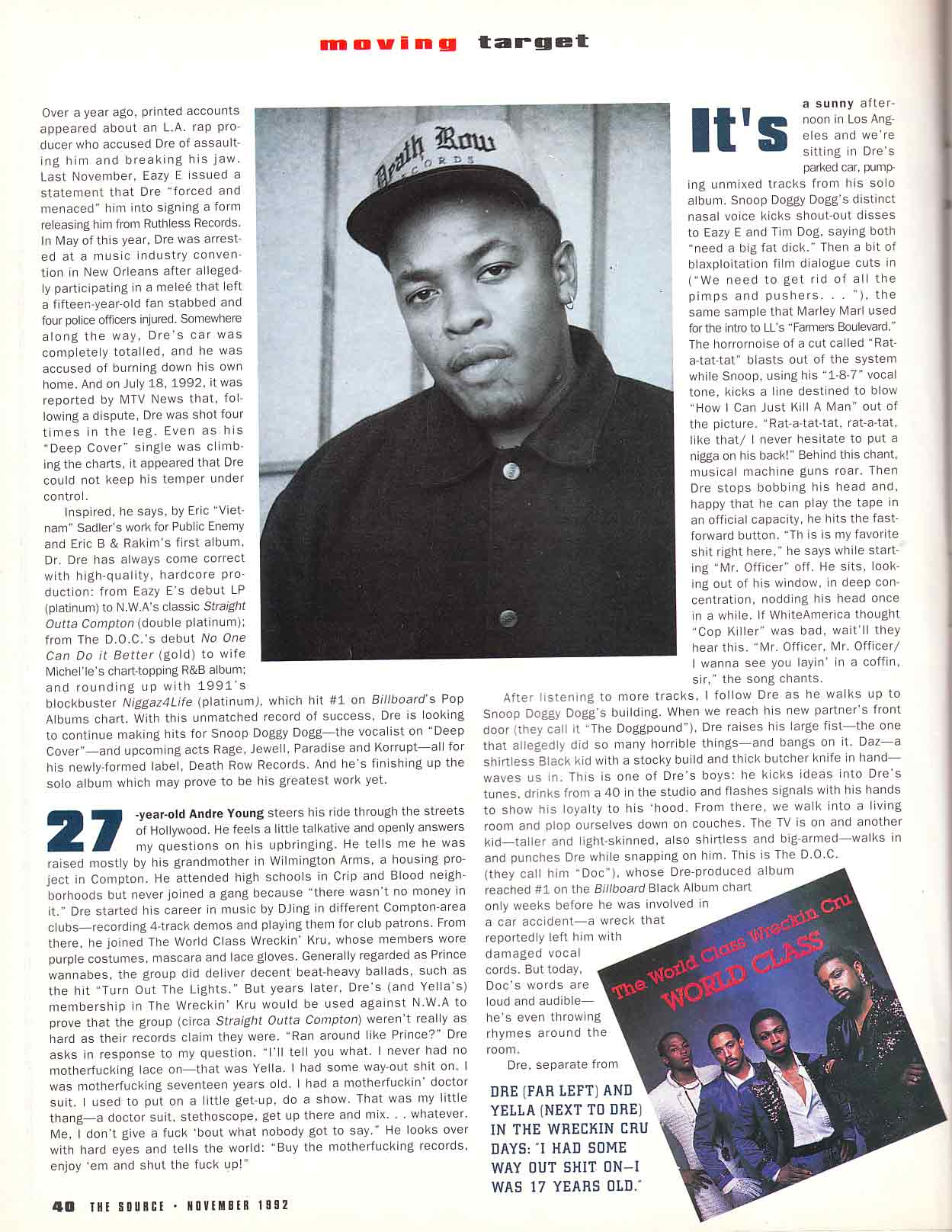 Dr Dre feature in The Source (1992 